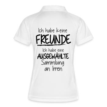 keine Freunde. Nur auswählte Irre - Frauen Polo atmungsaktiv - Weiß/Navy - Hinten