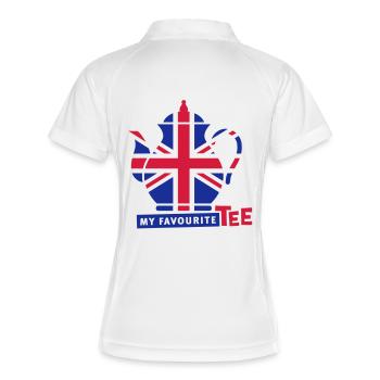 T-shirt favori - Grande-Bretagne - Royaume-Uni - - Polo respirant Femme - blanc/marine - Dos