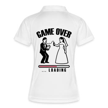 Game Over Chargement Mariage - Polo respirant Femme - blanc/marine - Dos