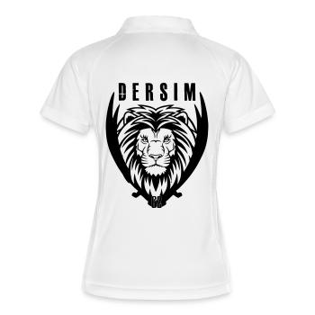 Dersim Kurdistan - Frauen Polo atmungsaktiv - Weiß/Navy - Hinten