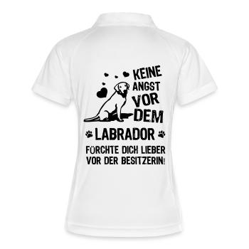 Keine Angst vor dem Labrador - Frauen Polo atmungsaktiv - Weiß/Navy - Hinten