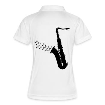 Saxophone / Jazz / Music - Women's Polo breathable - white/navy - Back