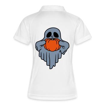 Bande dessinée d’Halloween Pumpkin Ghost - Polo respirant Femme - blanc/marine - Dos