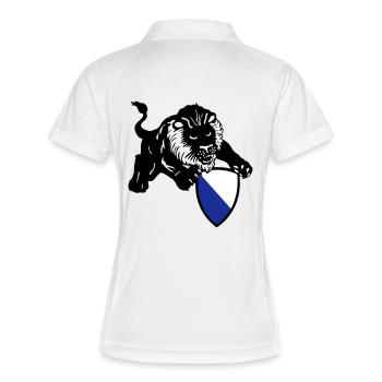 zürich löwe - Frauen Polo atmungsaktiv - Weiß/Navy - Hinten