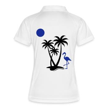 Palmiers flamants roses - Polo respirant Femme - blanc/marine - Dos