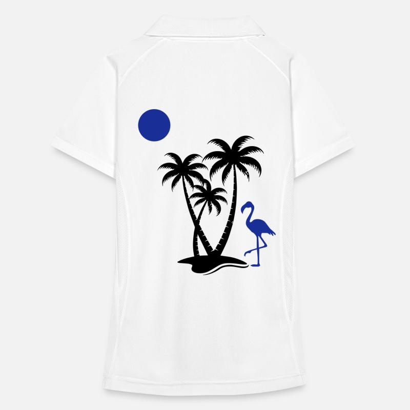 flamingo palmen Frauen Polo atmungsaktiv
