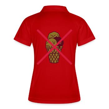 Keine Eiskugeln Waffel Zone - Frauen Polo atmungsaktiv - Weiß/Navy - Hinten