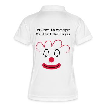 Clown gefrühstückt - Frauen Polo atmungsaktiv - Weiß/Navy - Hinten