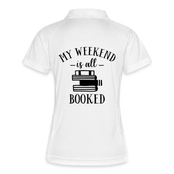 Buch Bücher Lesen Leseratte Literatur Geschenk - Frauen Polo atmungsaktiv - Weiß/Navy - Hinten