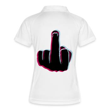 Fuck You 3D - Frauen Polo atmungsaktiv - Weiß/Navy - Hinten