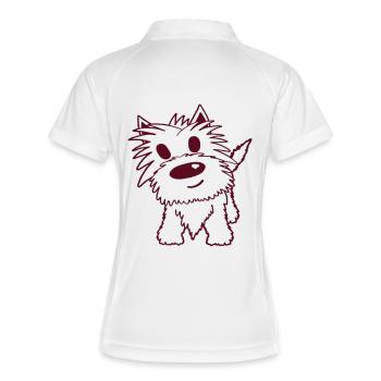 West Highland White Terrier - Frauen Polo atmungsaktiv - Weiß/Navy - Hinten