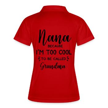 Oma Tante Gradma Grossmutter Nana Familie Geschenk - Frauen Polo atmungsaktiv - Weiß/Navy - Hinten