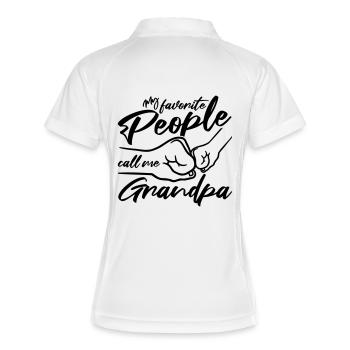 People Call Me Grandpa - Frauen Polo atmungsaktiv - Weiß/Navy - Hinten