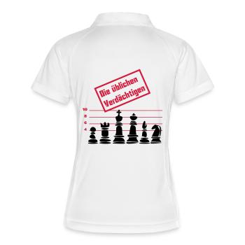 Die üblichen Verdächtigen - Frauen Polo atmungsaktiv - Weiß/Navy - Hinten