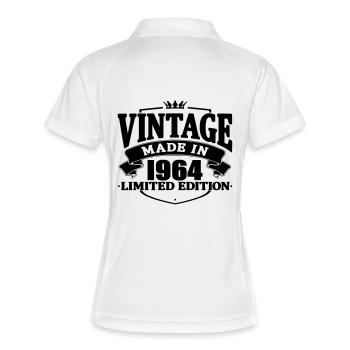 Vintage fabriqué en 1964 - Polo respirant Femme - blanc/marine - Dos