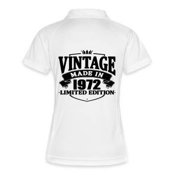 Vintage fabriqué en 1972 - Polo respirant Femme - blanc/marine - Dos
