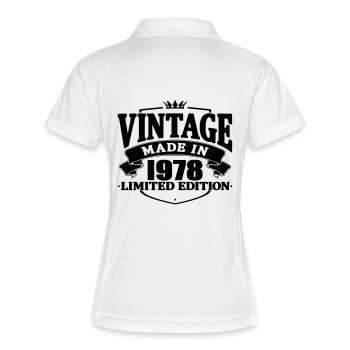 Vintage fabriqué en 1978 - Polo respirant Femme - blanc/marine - Dos
