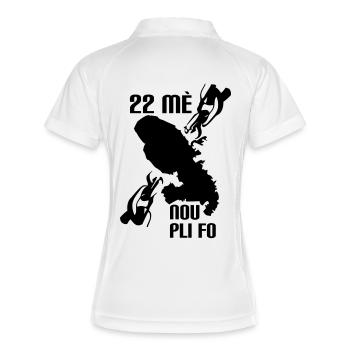 22mai - Polo respirant Femme - blanc/marine - Dos