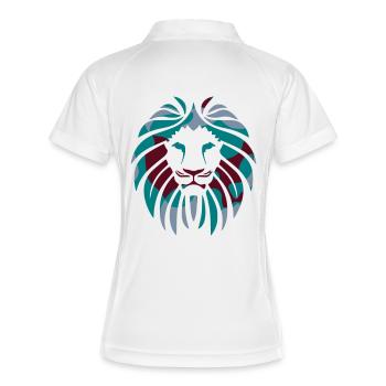 IRAN ايران PERSIAN فارسی LION برج اسد - CAMO - Frauen Polo atmungsaktiv - Weiß/Navy - Hinten