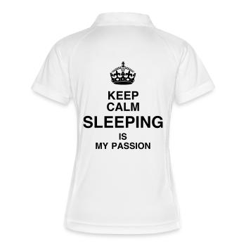 Schlaf / Schläfer / Müdigkeit / Rest - Frauen Polo atmungsaktiv - Weiß/Navy - Hinten