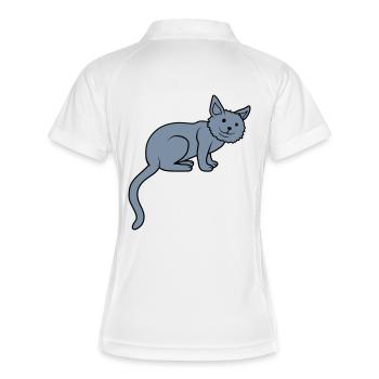 J’adore les sièges de chat mignon - Polo respirant Femme - blanc/marine - Dos