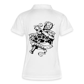 tattoo addict - Polo respirant Femme - blanc/marine - Dos