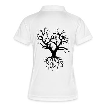 tree_vec_1 de - Frauen Polo atmungsaktiv - Weiß/Navy - Hinten