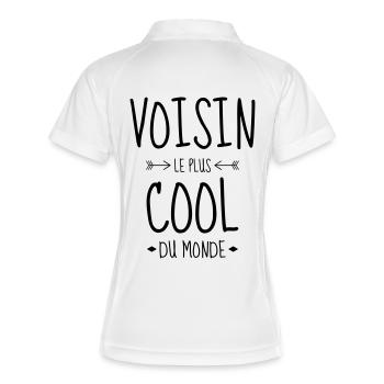 Nachbar / Nachbarschaft / Nachbarin / Haus - Frauen Polo atmungsaktiv - Weiß/Navy - Hinten