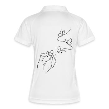 Papillon à la main Line Art - minimaliste - Polo respirant Femme - blanc/marine - Dos