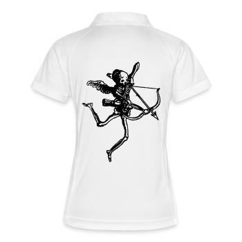 Amor Skelett - Frauen Polo atmungsaktiv - Weiß/Navy - Hinten