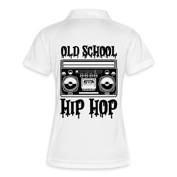 Ghettoblaster Hip Hop à l’ancienne - Polo respirant Femme - blanc/marine - Dos