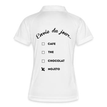 mojito addict thé café - Polo respirant Femme - blanc/marine - Dos