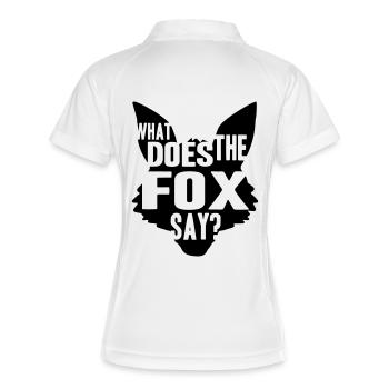 What Does The Fox Say Logo Design - Frauen Polo atmungsaktiv - Weiß/Navy - Hinten