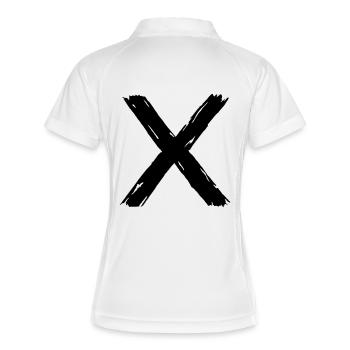 X - Frauen Polo atmungsaktiv - Weiß/Navy - Hinten