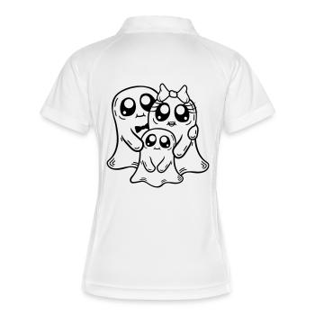 Parents Enfant Fantômes Couple - Polo respirant Femme - blanc/marine - Dos