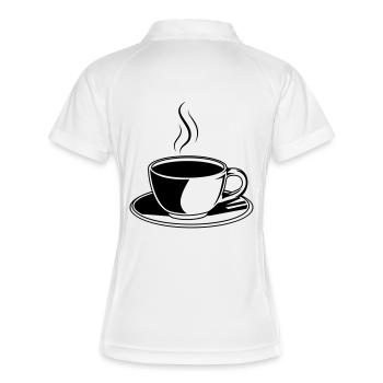 kaffee tasse symbol - Frauen Polo atmungsaktiv - Weiß/Navy - Hinten