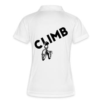Climb - Kletter T-Shirt - Klettern - Frauen Polo atmungsaktiv - Weiß/Navy - Hinten