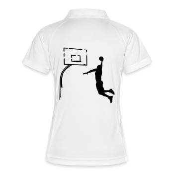Basketball Slam Dunk Korb Brett Dunkin - Frauen Polo atmungsaktiv - Weiß/Navy - Hinten