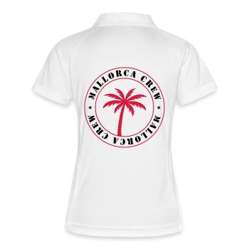 Mallorca Crew Urlaub - Frauen Polo atmungsaktiv - Weiß/Navy - Hinten