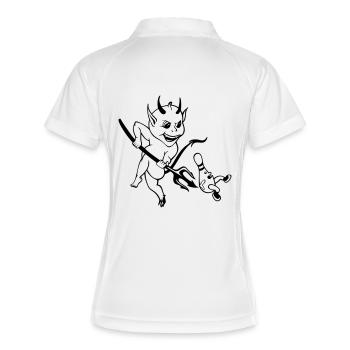 sp3_kegelteufel_klein - Frauen Polo atmungsaktiv - Weiß/Navy - Hinten