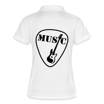 gitarre - Frauen Polo atmungsaktiv - Weiß/Navy - Hinten