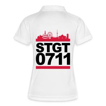 STGT 0711 - Frauen Polo atmungsaktiv - Weiß/Navy - Hinten