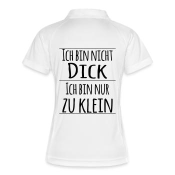 zu klein nicht dick - Frauen Polo atmungsaktiv - Weiß/Navy - Hinten