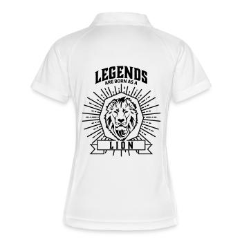 legends are born as a lion Löwe Sternzeichen - Frauen Polo atmungsaktiv - Weiß/Navy - Hinten