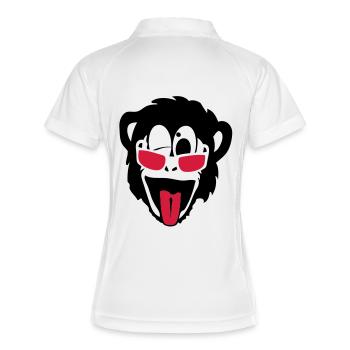 singe gorille monkey tete lunette glass2 - Polo respirant Femme - blanc/marine - Dos