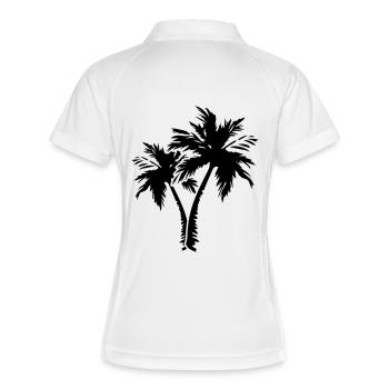 palm trees design - Frauen Polo atmungsaktiv - Weiß/Navy - Hinten