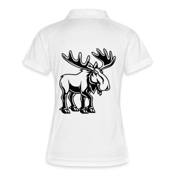 elch - Frauen Polo atmungsaktiv - Weiß/Navy - Hinten