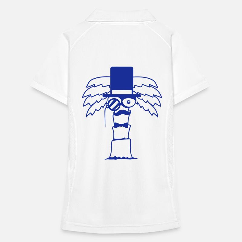 Palm Tree Sir Gentleman Mr. Monocle Top Hat Cool Women's Polo breathable