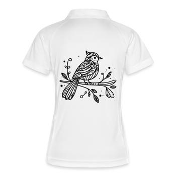 Vogel - Frauen Polo atmungsaktiv - Weiß/Navy - Hinten