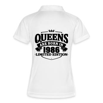 Queens are born in 1986 - Women's Polo breathable - white/navy - Back